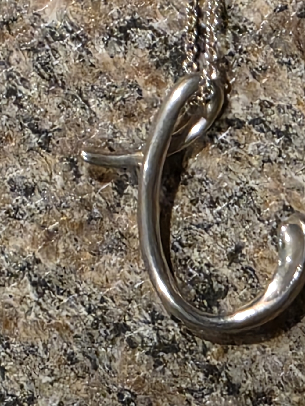 Tiffany & Co. Elsa Peretti alphabet pendant necklace / Letter C/ 30 Inch Chain
